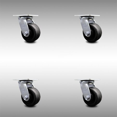 Service Caster 4 Inch SS Glass Filled Nylon Wheel Swivel Caster Set with Ball Bearings SCC SCC-SS30S420-GFNB-4